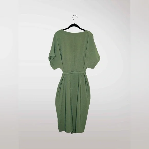 ASOS DESIGN Curve Wrap Midi Dress Olive Green Size US 14 / UK 18 - Picture 2 of 11